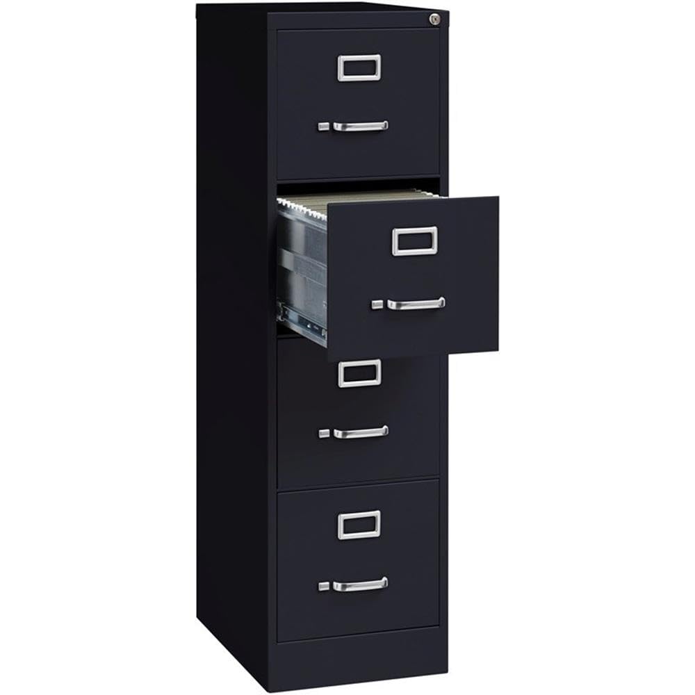 4 Drawers Black Metal Filing Cabinet W258181