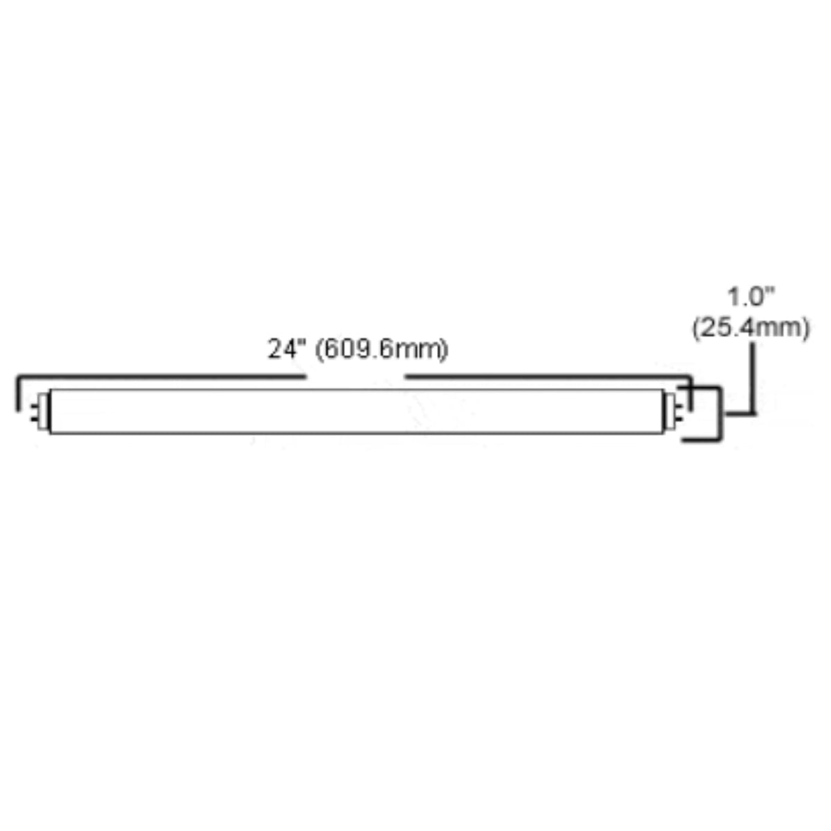 24 Inch T8 Fluorescent Tube Light Bulb 18W 4100K Cool White G13 Bi-Pin Base 1200 Lumen 2 Foot Linear Lamp Pack of 10 D924