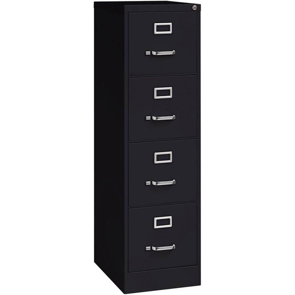 4 Drawers Black Metal Filing Cabinet W258181