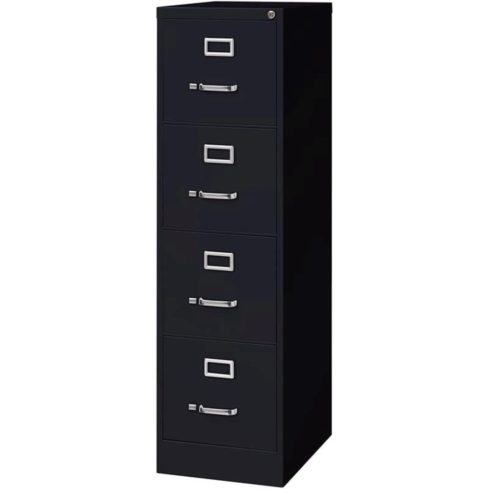 4 Drawers Black Metal Filing Cabinet W258181
