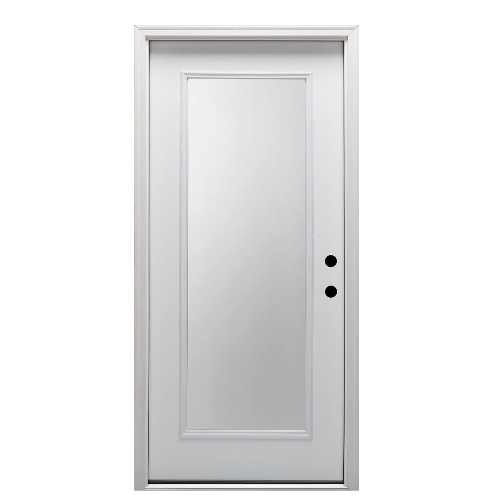 Primed Fiberglass Left Hand In-Swing Prehung Front Door 30" x 80" Y144