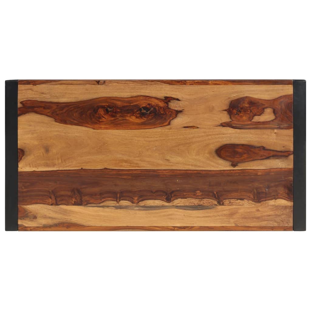 Brown Rectangular Sheesham Wood Coffee Table with Steel Legs E209204