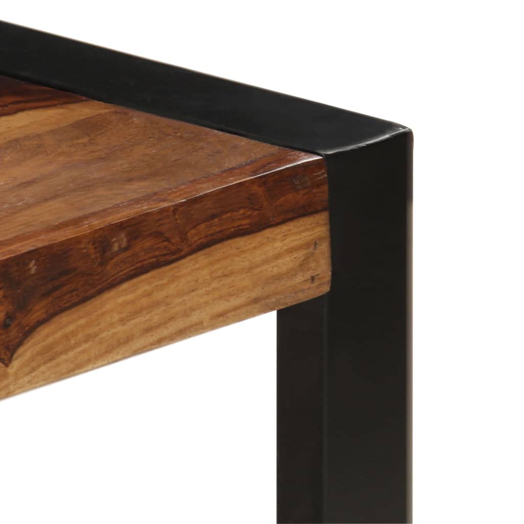 Brown Rectangular Sheesham Wood Coffee Table with Steel Legs E209204