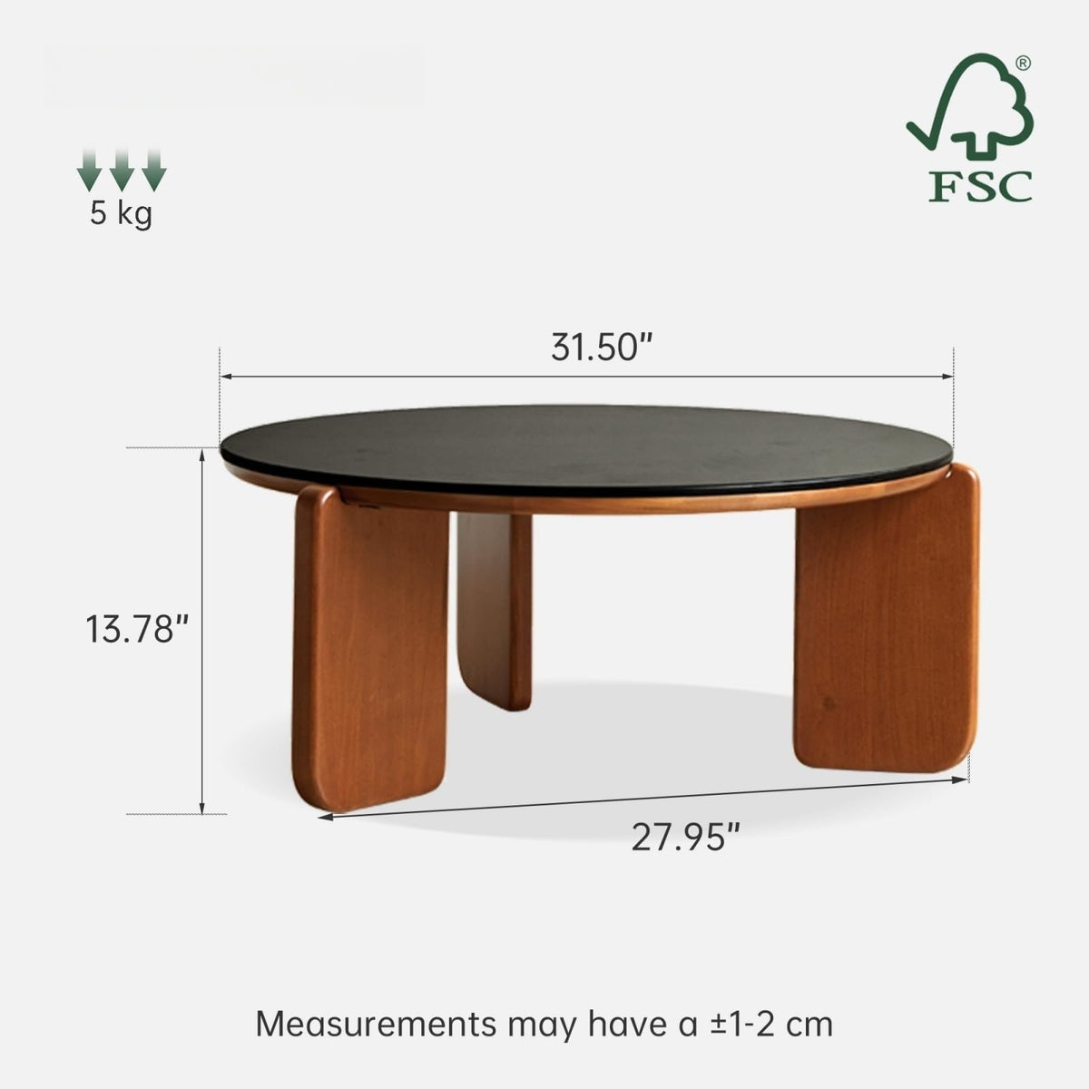 31.5" Round Sintered Stone Top Coffee Table M93212