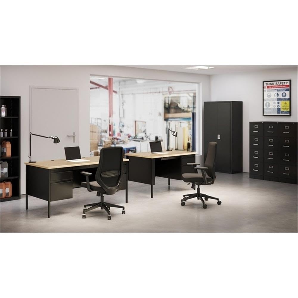 4 Drawers Black Metal Filing Cabinet W258181