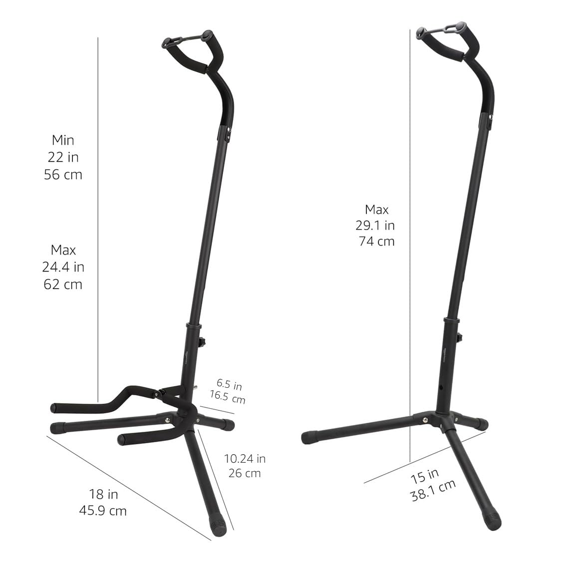 Black Height Adjustable Foldable Guitar Stand A3896