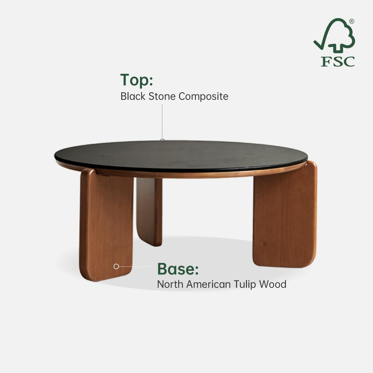 31.5" Round Sintered Stone Top Coffee Table M93212