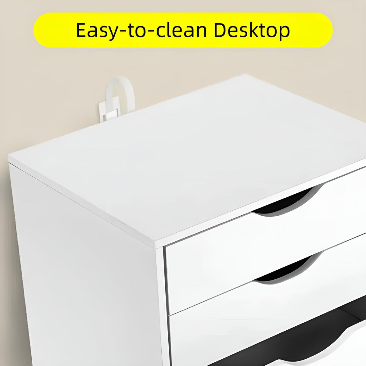White 5 Drawer Mobile File Cabinet P783483