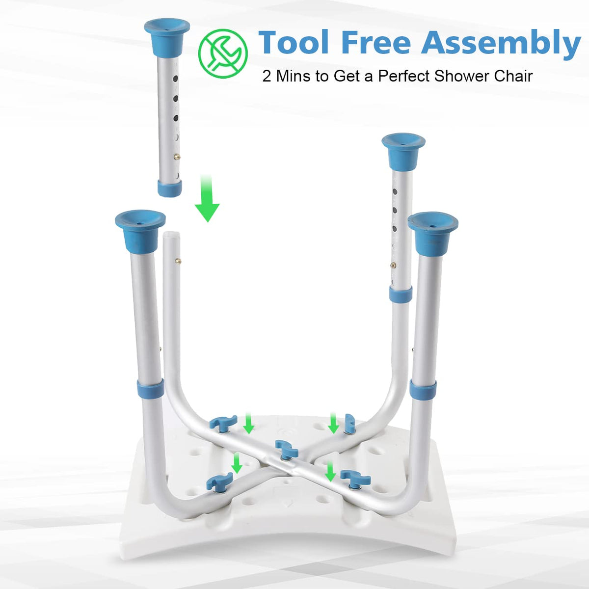 Shower Chair for Inside Shower, Tool-Free Assembly Shower Seat for Bathtub R449