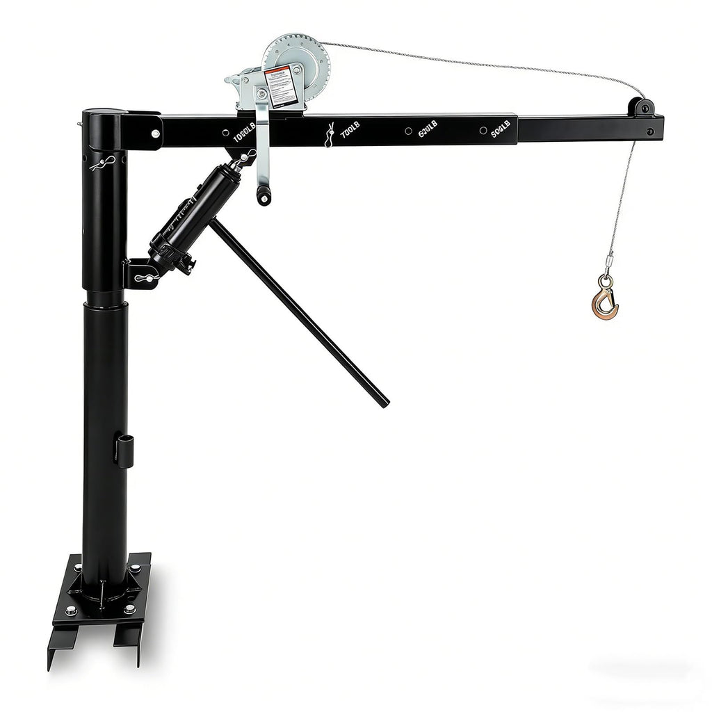 1000 LBS Hydraulic Pickup Truck Crane with Manual Winch Z894