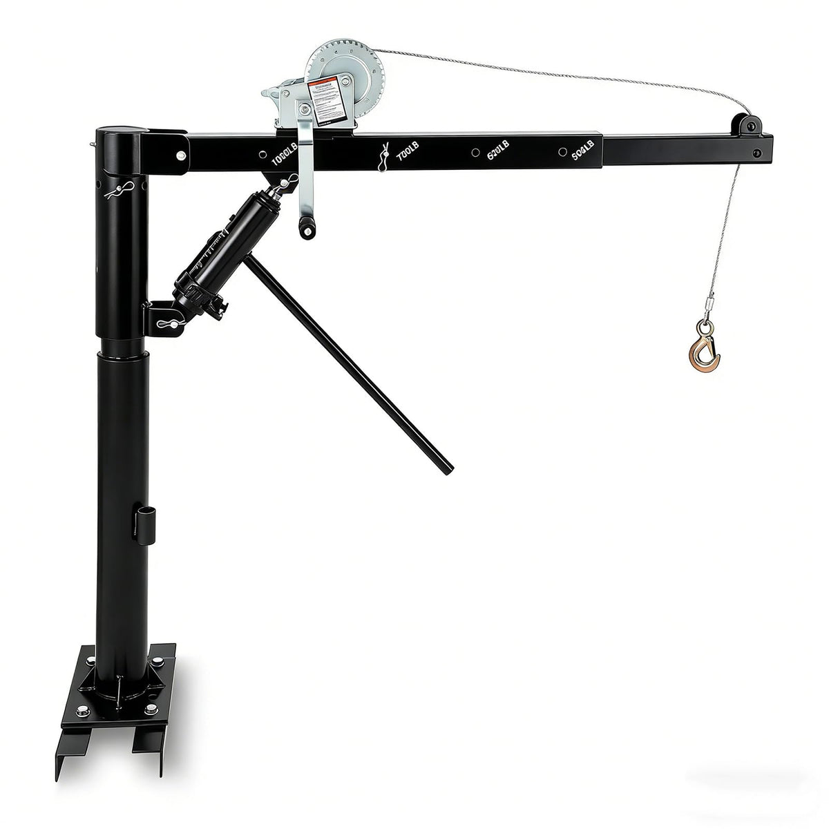 1000 LBS Hydraulic Pickup Truck Crane with Manual Winch Z894