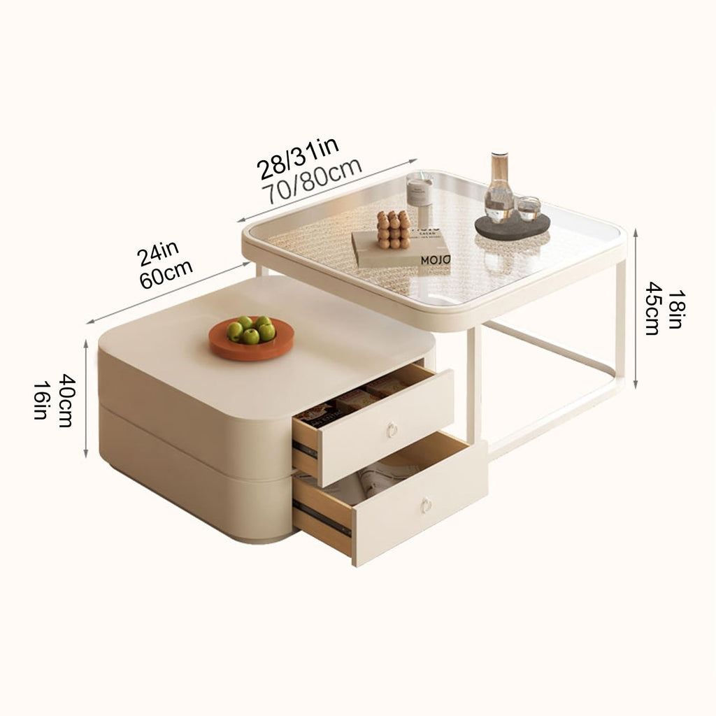 Brown Glass Coffee Table Set of 2 G192