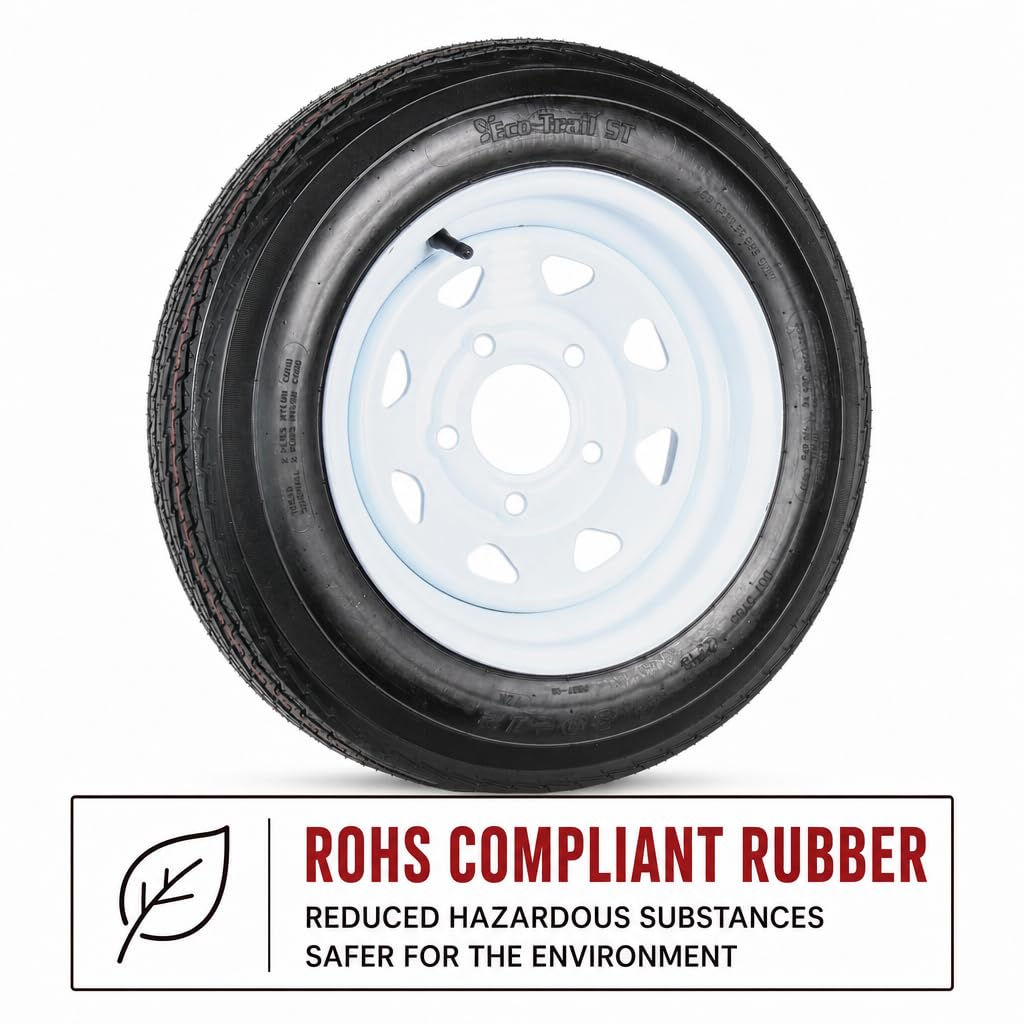 2-Pack Trailer Tire Rim Assembly 4.80-12 Load C 5 Lug N39685