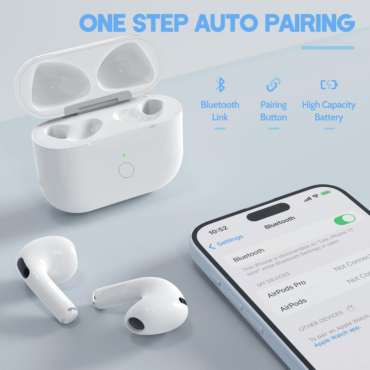 White Wireless Charging Case I312