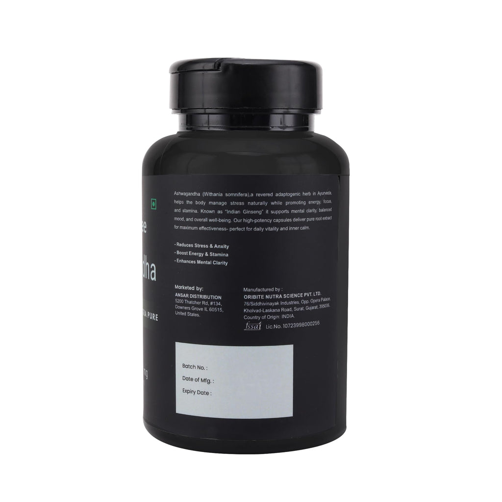 Ashwagandha 1000mg Vegan Non-GMO 60 Veg Capsules T96495
