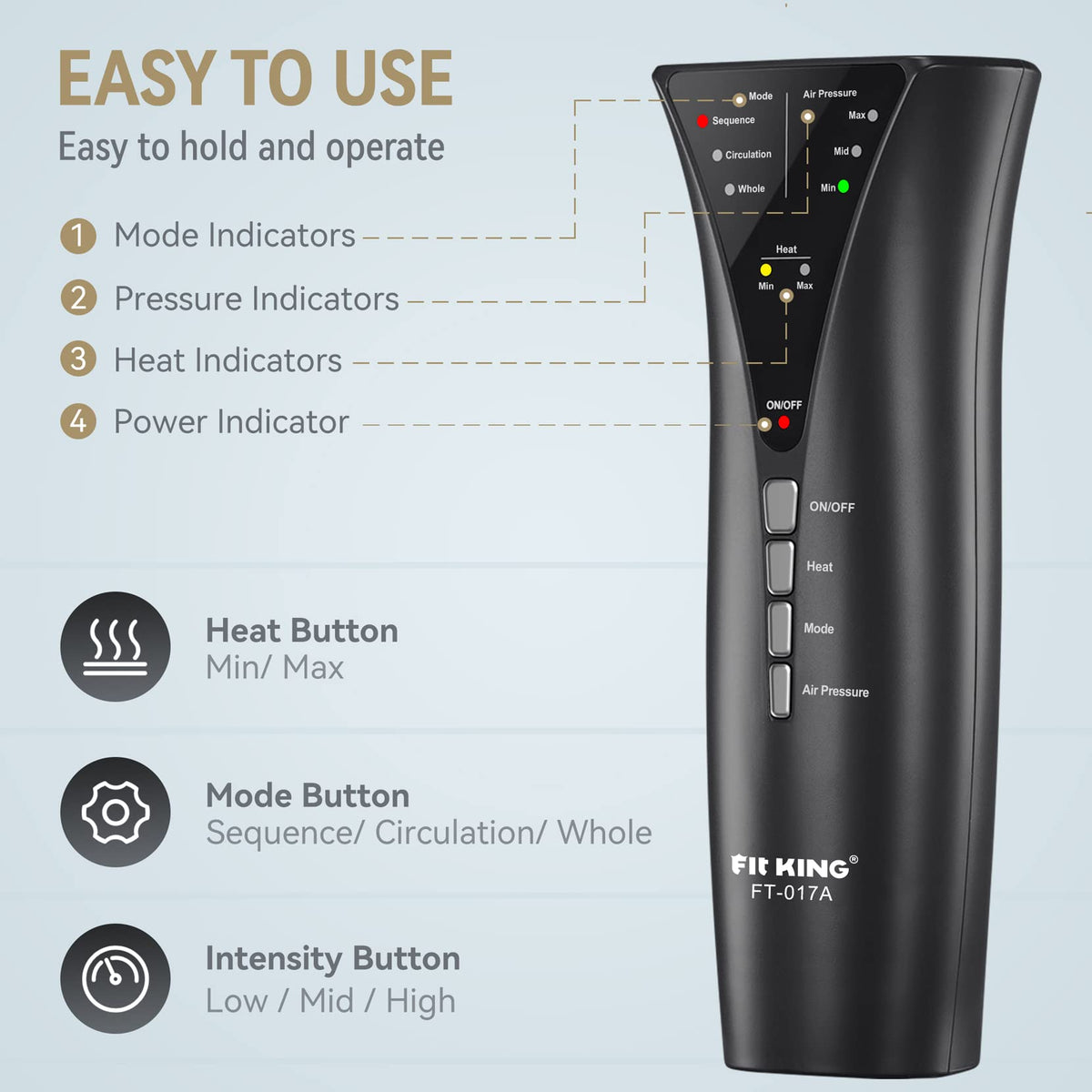 Air Compression Leg Massager with Heat K959035