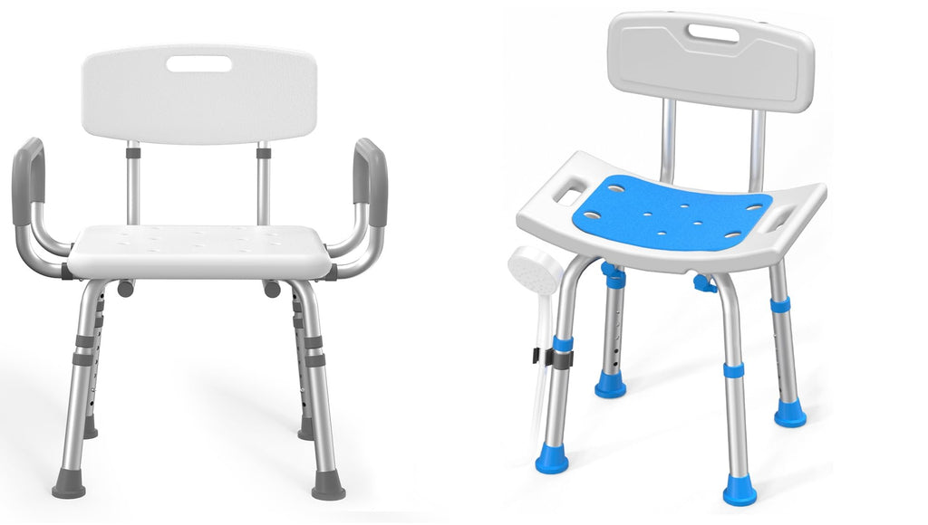 Heavy Duty Height Adjustable Shower Chair with Arms and Back B892