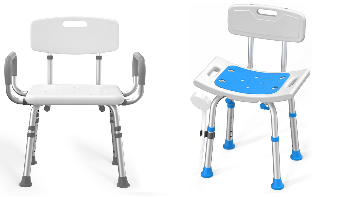Heavy Duty Height Adjustable Shower Chair with Arms and Back B892