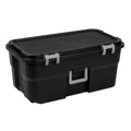 22 Gallon Black Wheeled Plastic Storage Trunk with Lids P13090