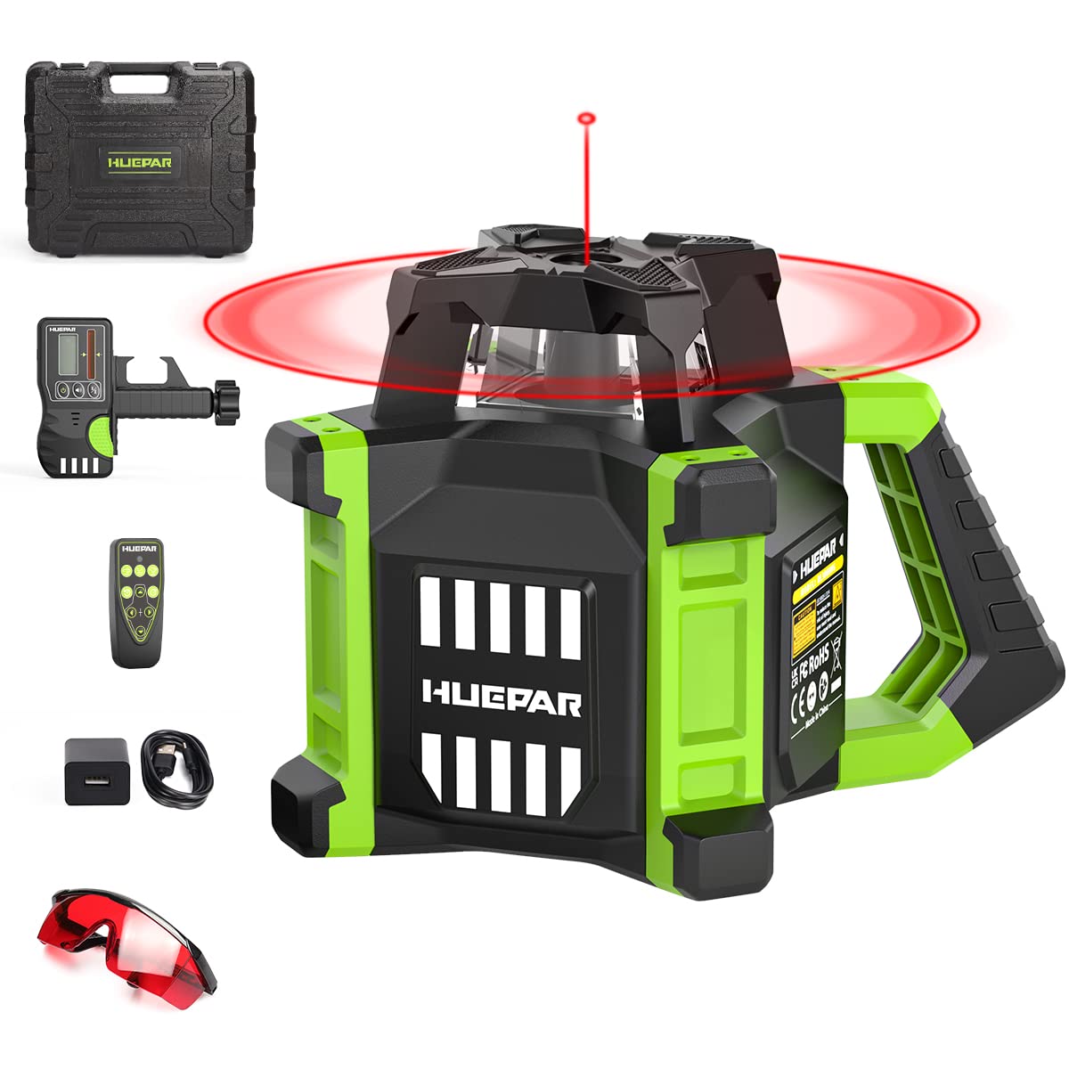 Red Self-Leveling Rotary Laser Level Kit B37488