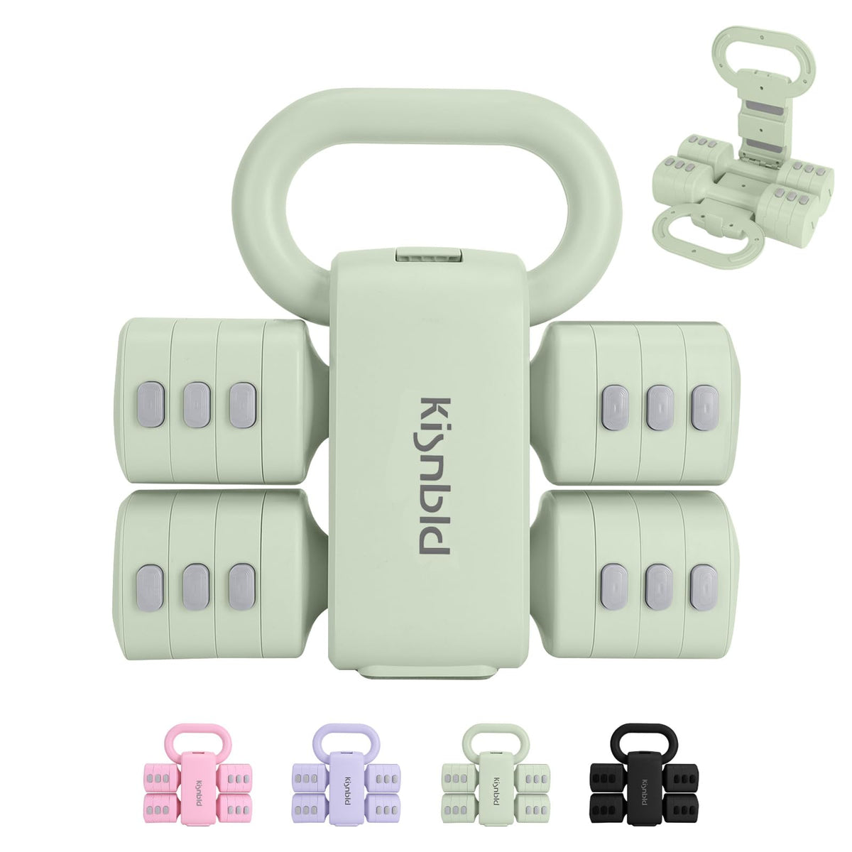 Adjustable Dumbbell Set, 2-in-1 Dumbbells & Kettlebell T193924