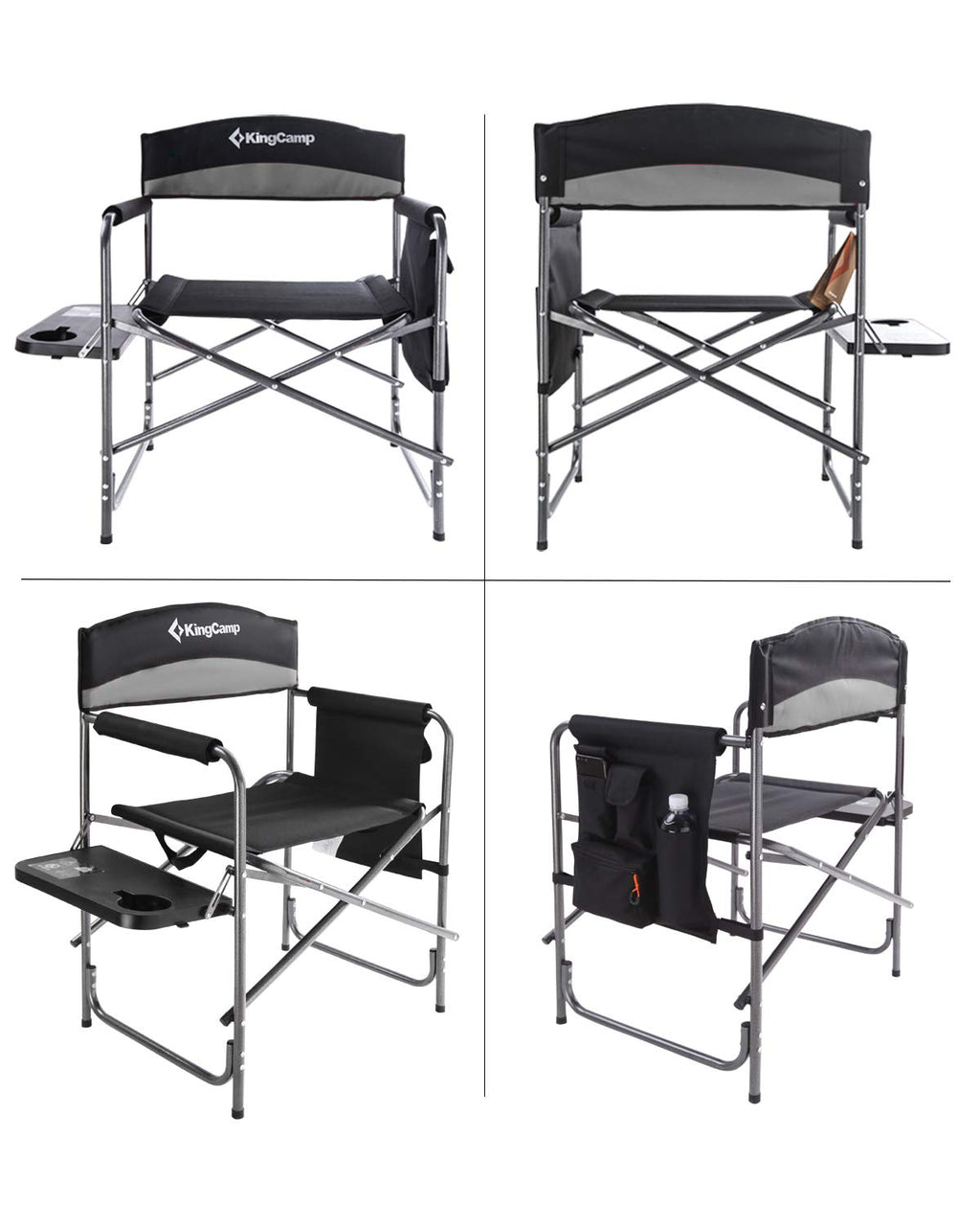 Heavy Duty Padded Folding Camping Chair with Side Table G86571