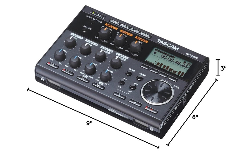6-Track Digital Multi-Track Audio Recorder with Built-in Mics C224176