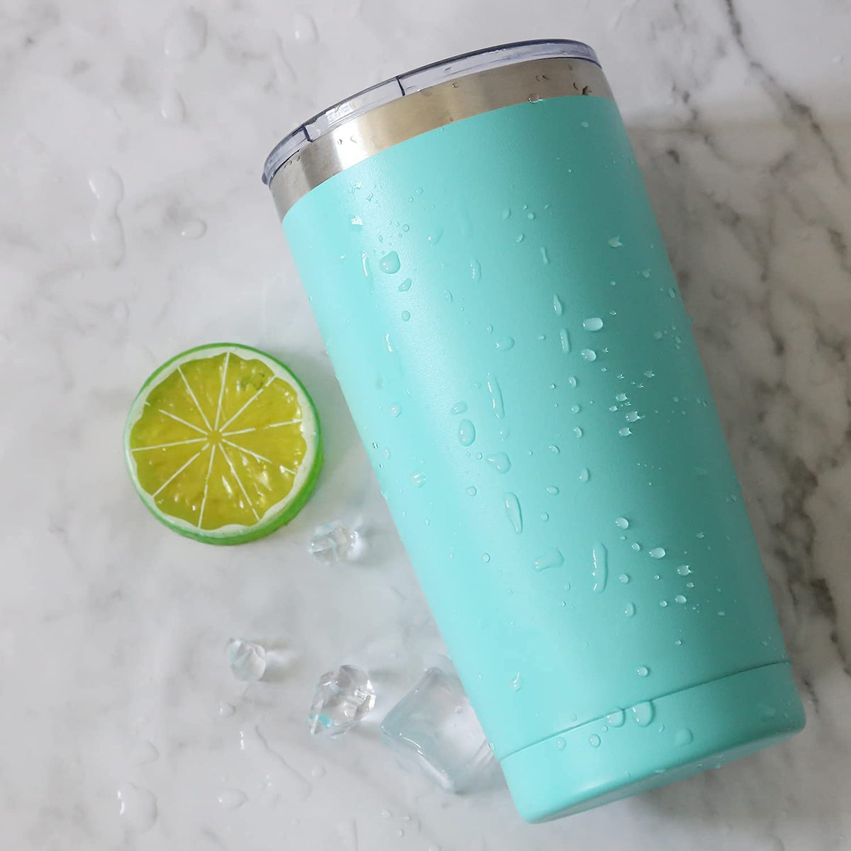 6 Pack 20 oz Stainless Steel Insulated Tumbler with Straw and Lid T598