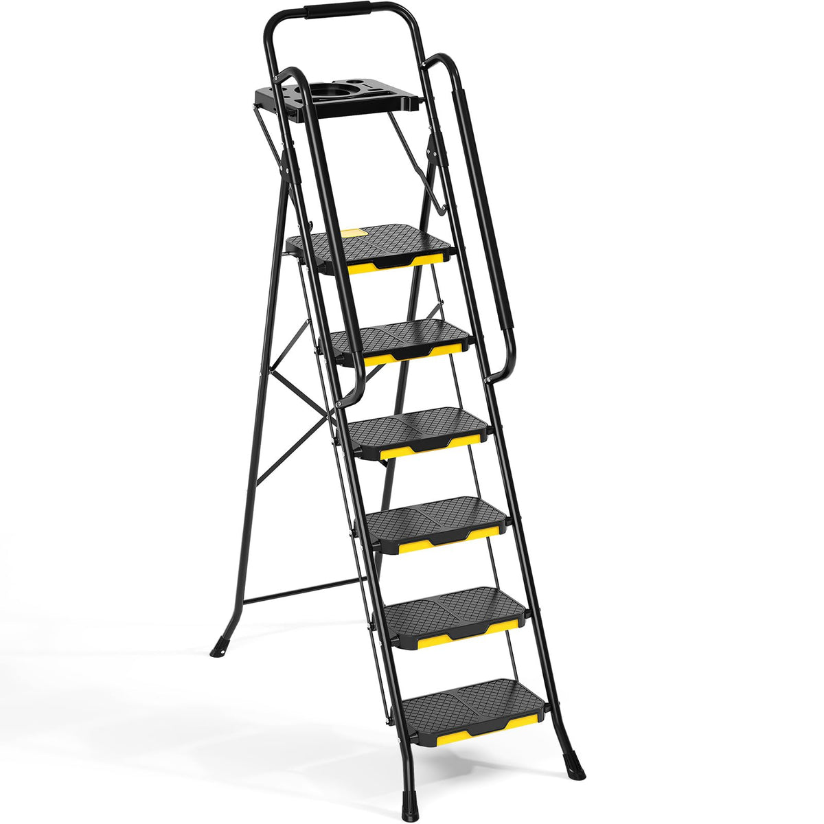 Steel Step Ladder with Handrail E5934