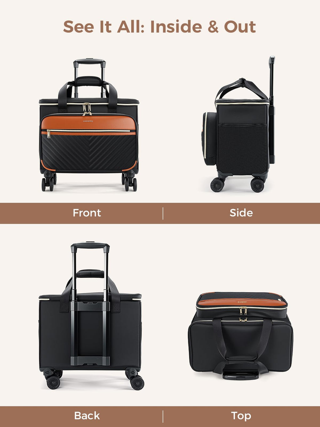Rolling Teacher Bag with 4-Wheels 360° Spinner C2256