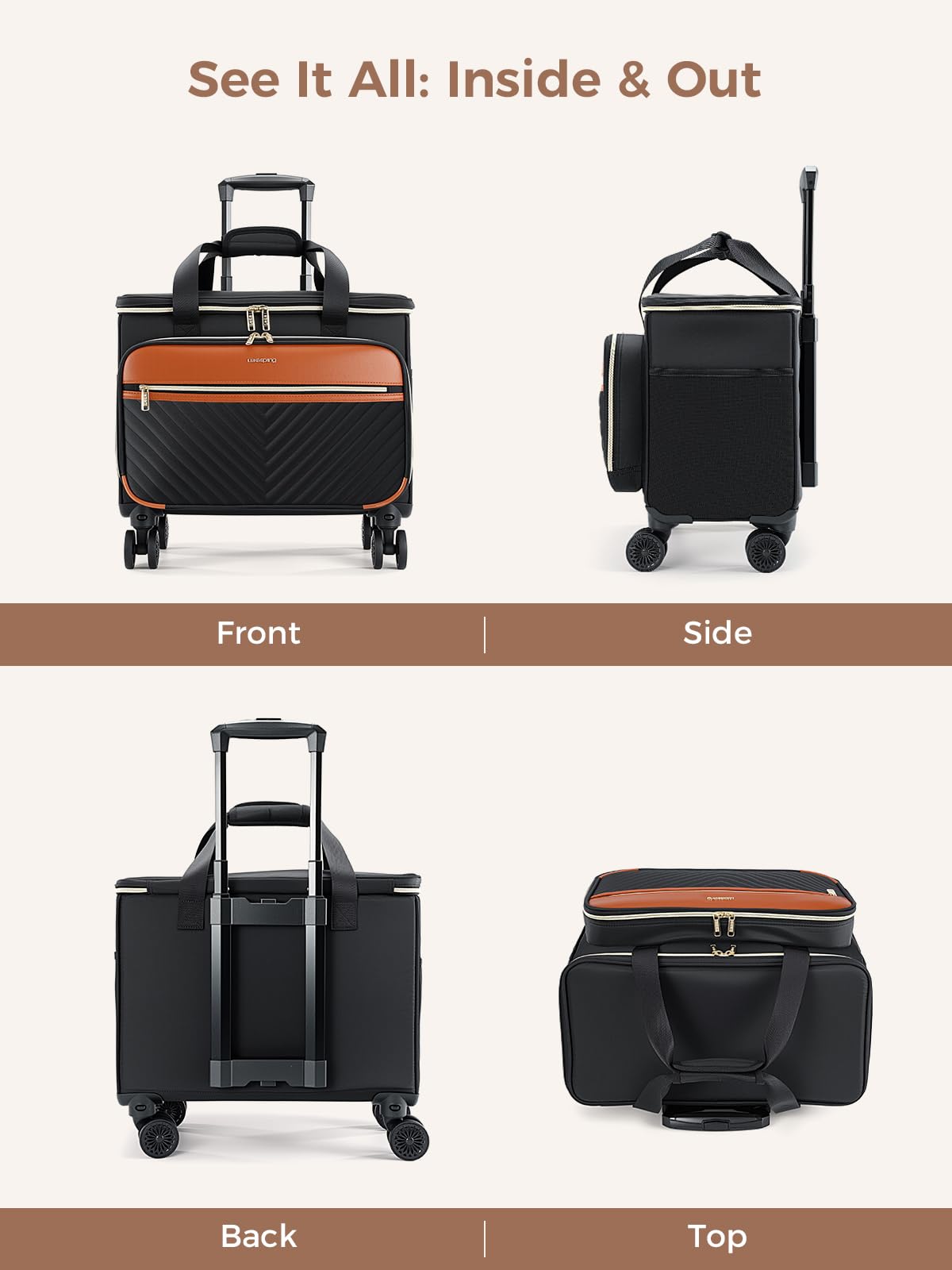 Rolling Teacher Bag with 4-Wheels 360° Spinner C2256
