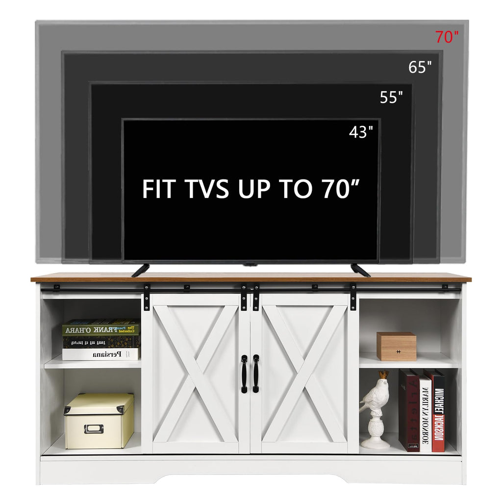 White Farmhouse TV Stand for 65 Inch TV S1480