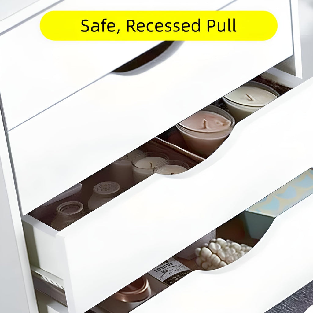 White 5 Drawer Mobile File Cabinet P783483