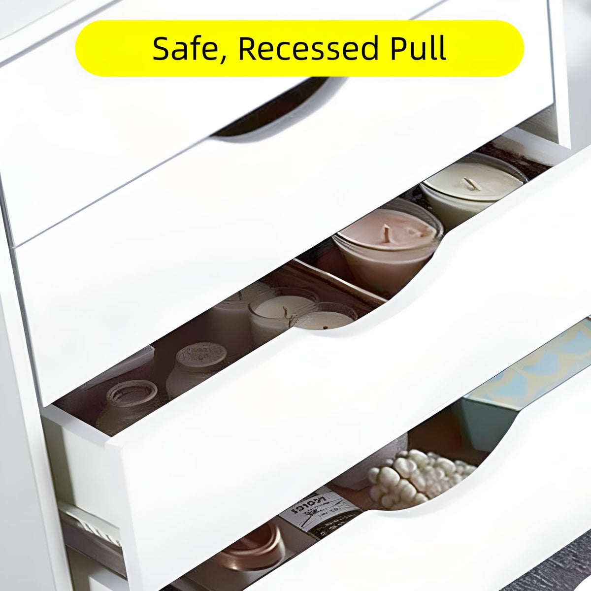 White 5 Drawer Mobile File Cabinet P783483