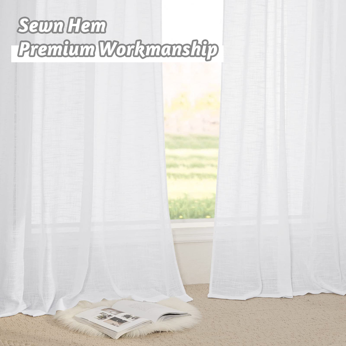 White Sheer Curtains W52 x L95 W412