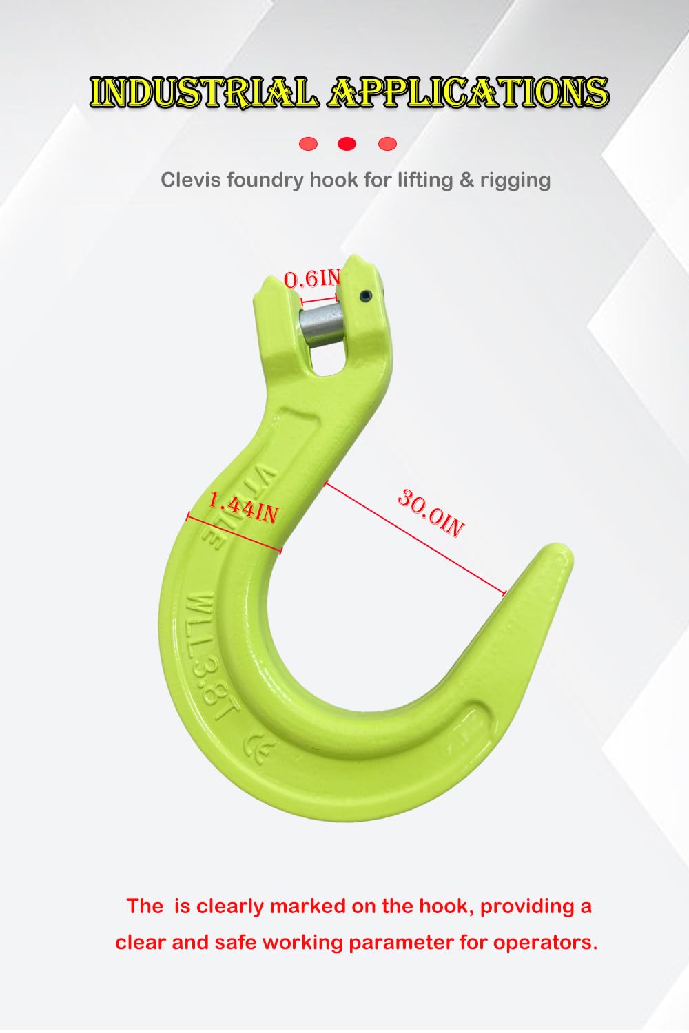 3/8" G80 Clevis Foundry Hook 4 Pack A908
