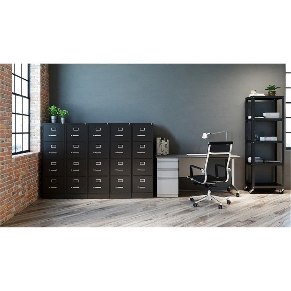 4 Drawers Black Metal Filing Cabinet W258181