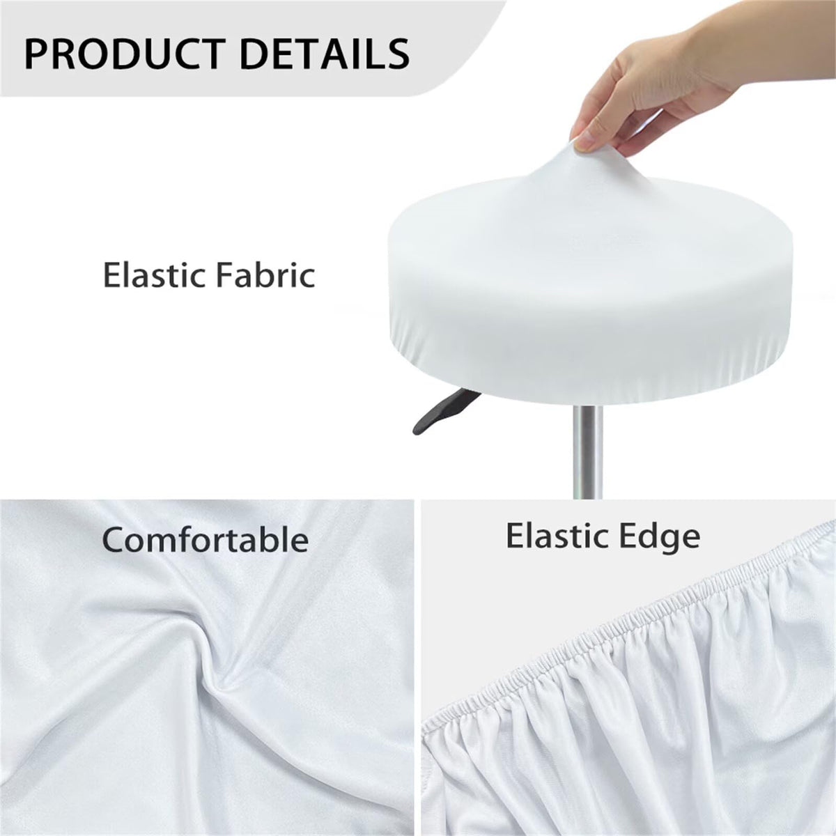 Teal Gold Marble 2 Pack Round Bar Stool Seat Cover R609876