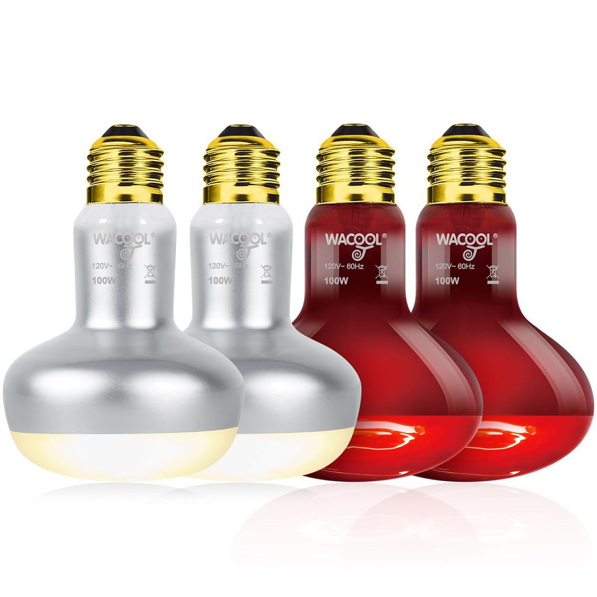 4 Pack Reptile Heat Lamp Day & Night Kit 100W K331