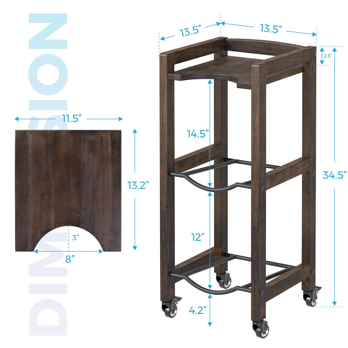 5 Gallon Water Jug Holder 3-Tier Wooden L542