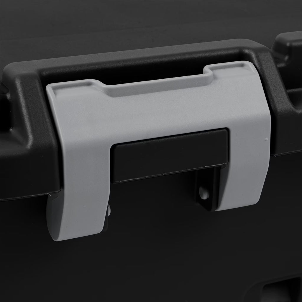 22 Gallon Black Wheeled Plastic Storage Trunk with Lids P13090