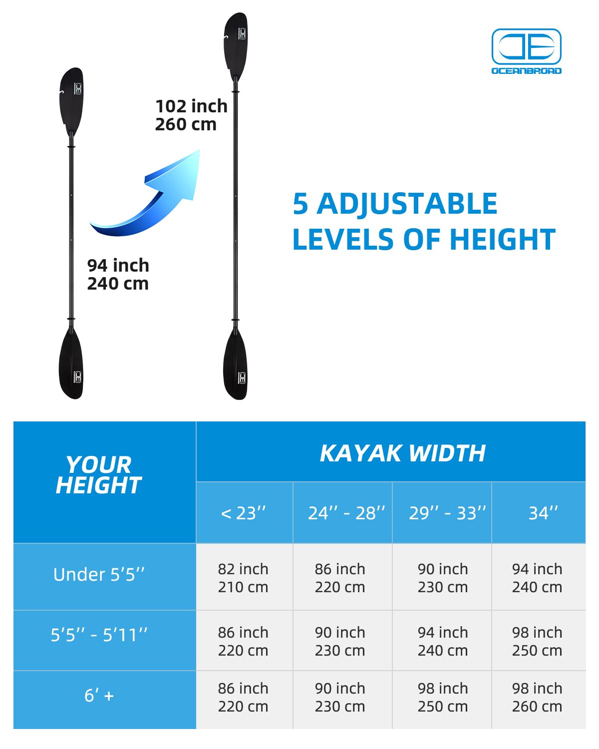 Adjustable Carbon Fiber Kayak Paddle N91928