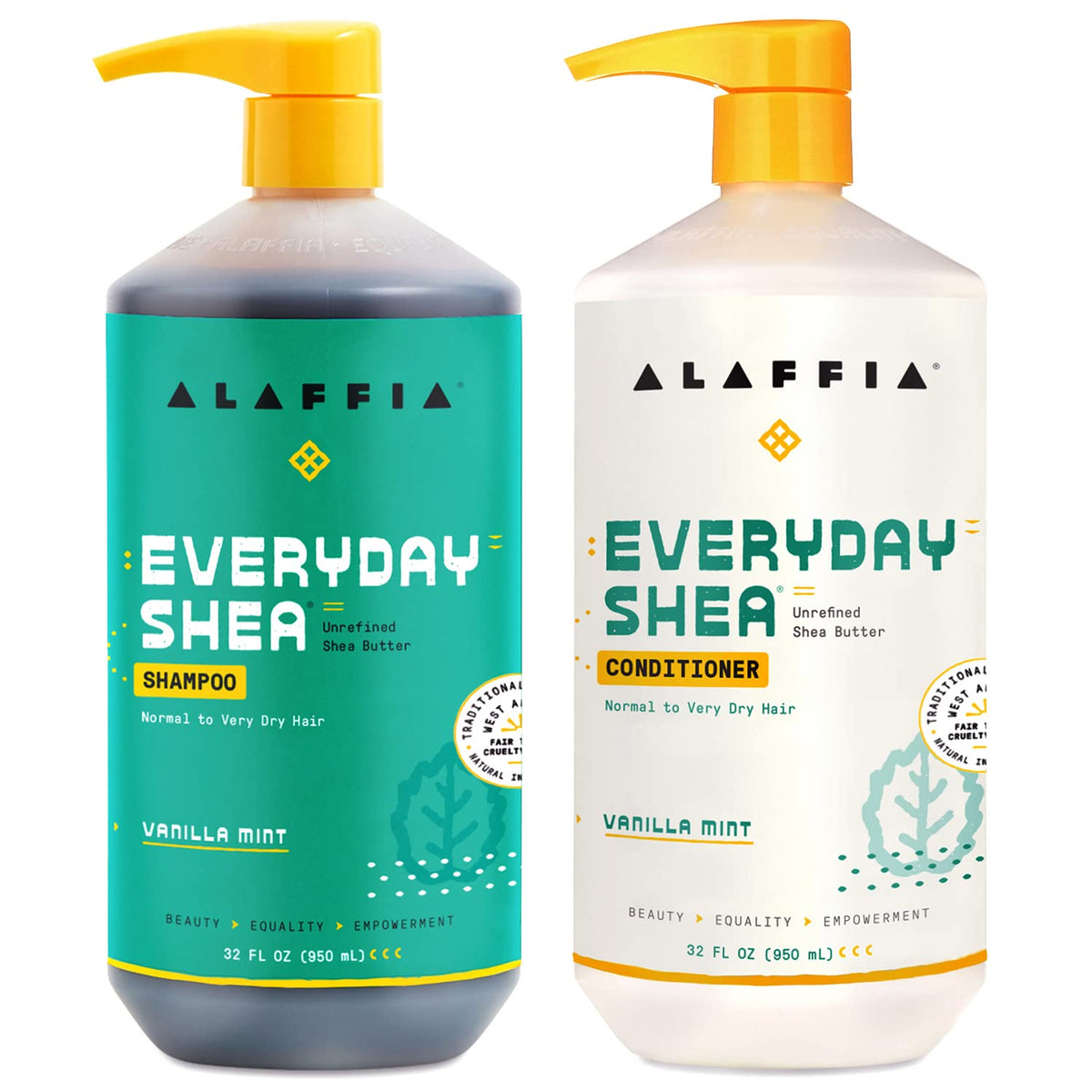 Vanilla Mint Sulfate-Free Shea Butter Shampoo and Conditioner Set 32 Oz Q5480