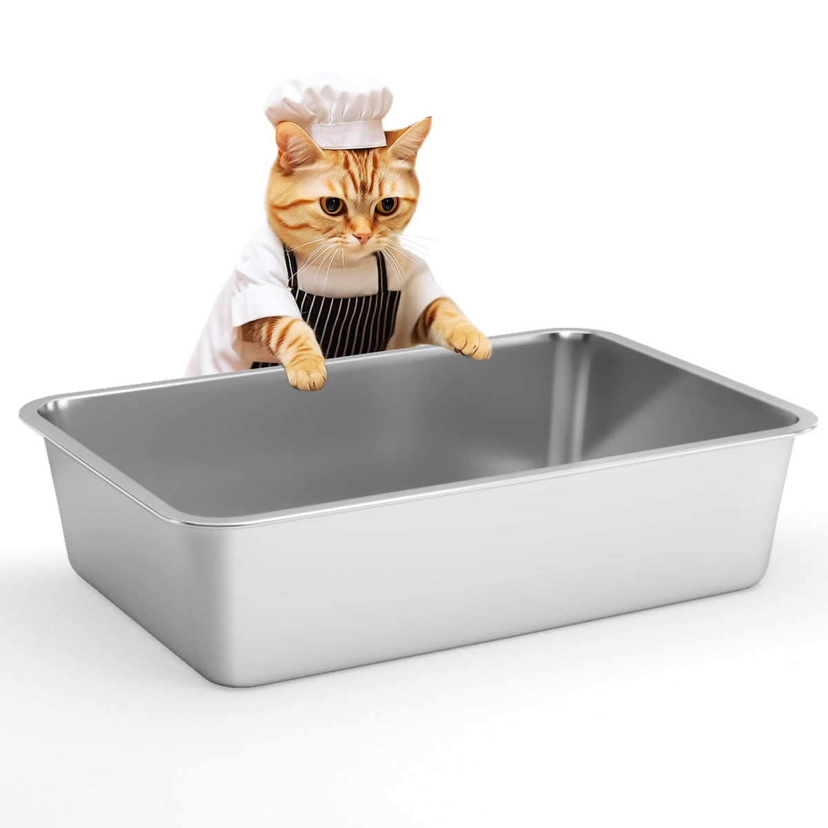 Stainless Steel Small Cat Litter Box P35154