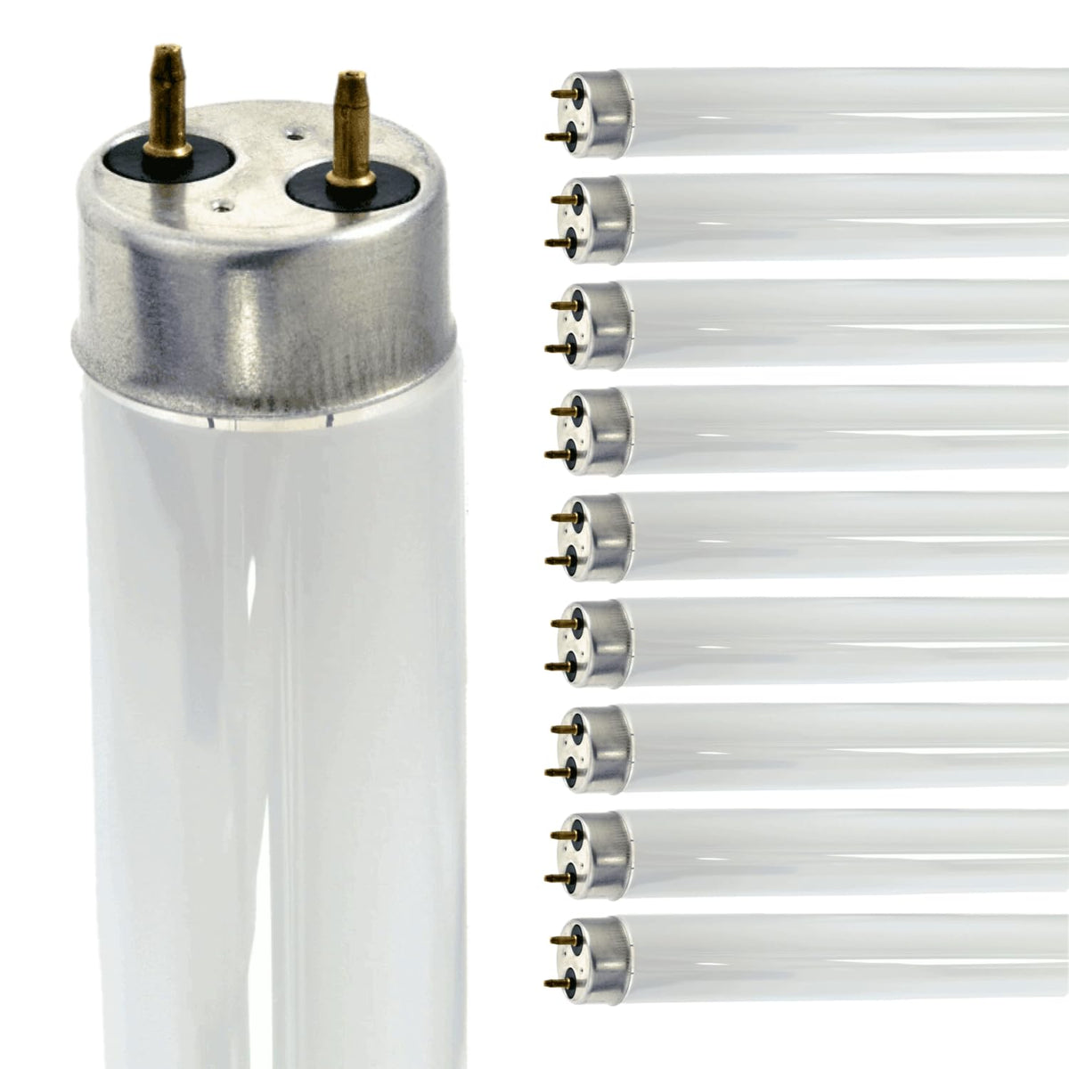 24 Inch T8 Fluorescent Tube Light Bulb 18W 4100K Cool White G13 Bi-Pin Base 1200 Lumen 2 Foot Linear Lamp Pack of 10 D924