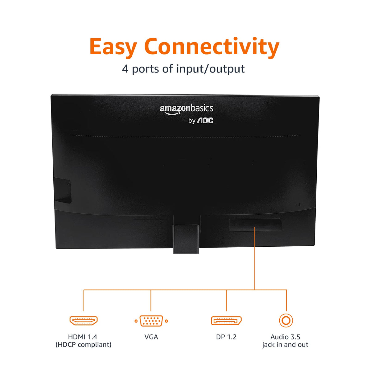 24-inch Full HD IPS Monitor, 75 Hz, 1080P, HDMI, Display Port, VGA, Built-in Speakers, Black F23243