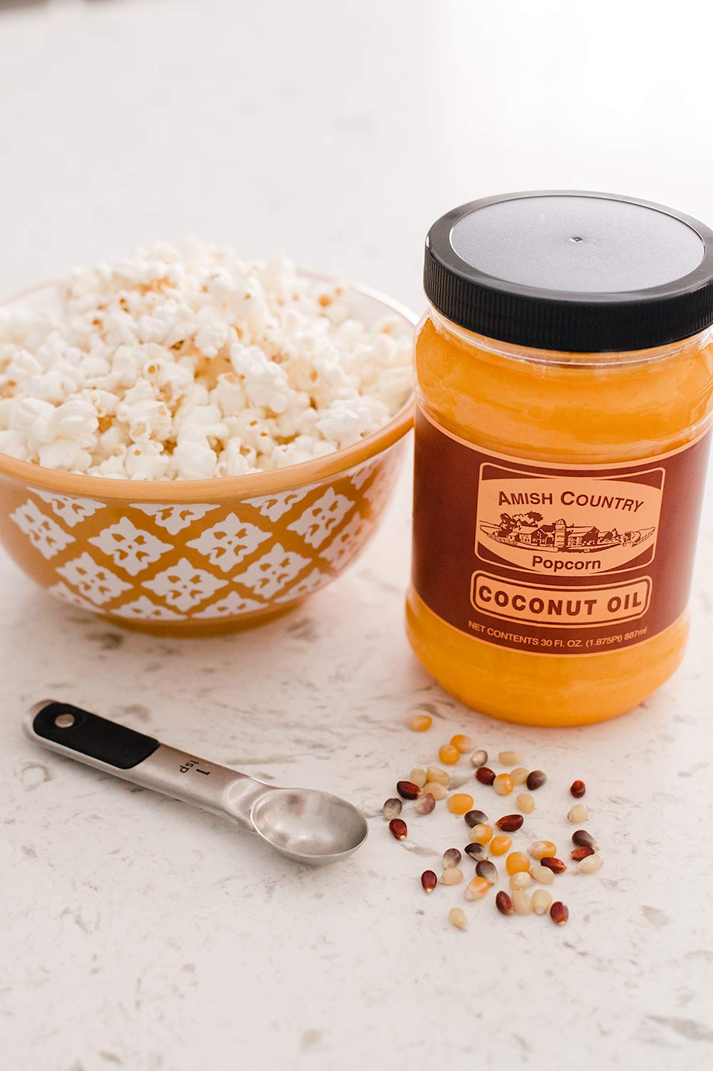 6 lb Baby White Popcorn, 30 oz Coconut Oil, 5.5 oz Butter Salt Bundle H8277