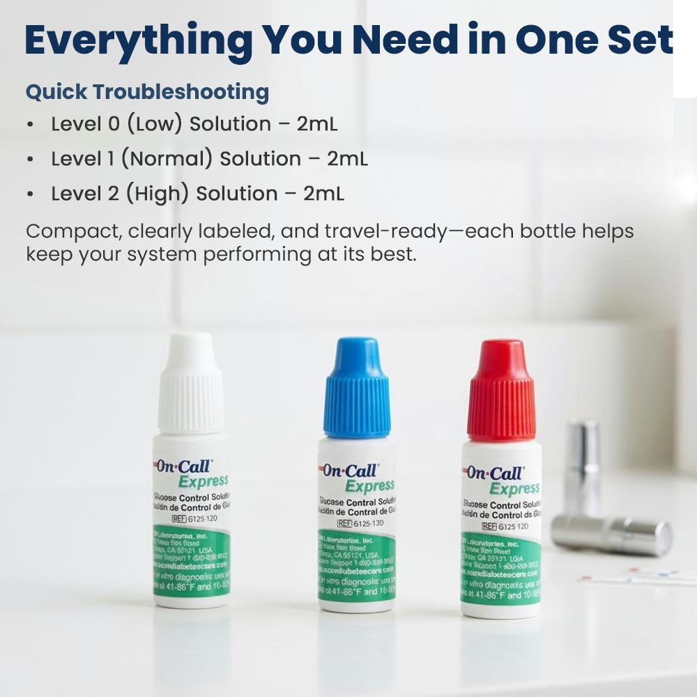Glucose Control Solution Kit Level 0, 1 & 2, 3-Pack 2mL Bottles O848