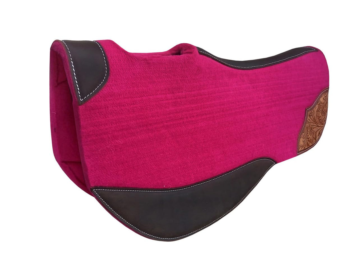 32"x32" Western Contoured Wool Felt Cotton Bareback Saddle Pad G759