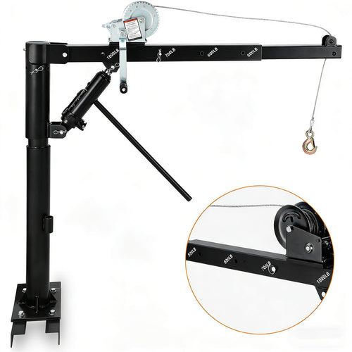 1000 LBS Hydraulic Pickup Truck Crane with Manual Winch Z894